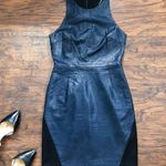 ABS Allen Schwartz ABS • Allen Schwartz navy vegan leather dress black cutout sheath strappy wiggle Photo 2