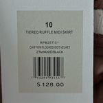 Rachel Parcell Tiered Ruffle Midi Skirt Size 10 Chiffon Flocked Tan Black Dots Photo 8