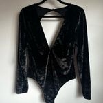 Victoria's Secret NWT VICTORIA’S SECRET Black Crushed Velvet Bodysuit Women’s M/L long sleeve sexy Photo 1