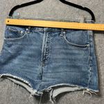 Free Assembly Denim Jean Shorts Raw Hem Blue Wash Womens Size 12 Cutoff Frayed Photo 3