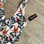Boohoo Floral Tie Shoulder Tropical Leaf High-cut One Piece Swimsuit size 16 Photo 5