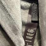 SKIMS  Gray Hooded Full Zip Sweater Large Velvet Cropped Hoodie Photo 3