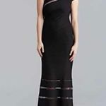 Tadashi Shoji Black Pintuck Jersey One Shoulder Gown Photo 1