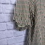 THML  Puff Sleeve Stripe Dress Size M Black Yellow Dot Mini Shirt Button Pockets Photo 3