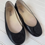 Michael Kors Black Leather Flats Casual Career Simple Work Office Womens Sz 7.5 Photo 0