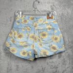 American Eagle Mom‎ Shorts Sunflower Floral Print Denim Shorts 4 Festival Casual Blue Photo 2