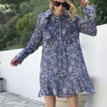 ANINE BING  | Lisette Blue‎ Floral Dress | Large Photo 0