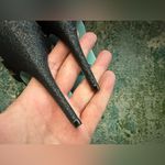 Betsey Johnson Glissten black glitter t-strap cage stiletto sandals, size 9 Photo 11