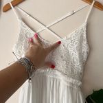 LADMOUS White lace maxi dress open back Women SIZE XL wedding bride bachelorette Photo 8