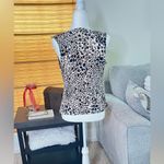 Calvin Klein Black and White Fitted Sleeveless Tank Top Photo 4