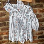 Pretty Little Thing White One Shoulder Floral Romper Playsuit Women's Size US 6 Photo 3