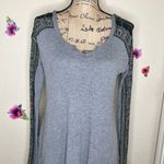 Free People  Gray Waffle Knit with Embroidery Thermal Tunic Sz XS Photo 0