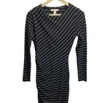 Banana Republic Dress S Black White Striped Pullover Poly Viscose Spandex Knit Photo 0
