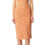 Bardot Corset Dress Womens XS Rust Riviera Crossover Halter Neck Lace Cocktail Photo 0