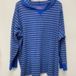 Woman Within Blue & Gray Striped Hoodie Sweatshirt Plus Size 26/28 Photo 0