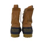 L.L.Bean  Women's Brown Navy Leather Round Toe Lace-Up Duck Rain Boots Size 7 Photo 2