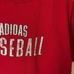 Adidas Vintage Baseball T Shirt Crossed Bat Ball Field Game Logo Red Large L Photo 3