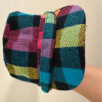 Payless Shoe Source Plaid Newsboy Cap in Blue and Yellow and Pink VTG Y2K Photo 1