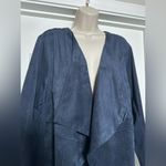 J.Jill Dark Blue Suede Like Oversized Women’s Drape Front Cardigan Sweater XL Photo 1