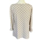 Rebecca Malone 3/4 sleeve stretchy pullover boat neck top cuffed sleeves size L Photo 3