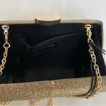 Kate Landry Metallic Glittering Gold Bronze Clutch w/ Chain Shoulder Strap Photo 4