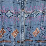 None Vintage West End All Over Embroider Denim Shirt/Jacket With Pockets-Large Photo 6