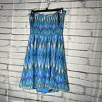 Fynn & Rose Blue Smocked Sundress Midi Dress SZ 4 Tie Photo 8