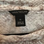 Ann Taylor 100% Linen Tan Taupe Snakeskin Print Women's Crop Cropped Top Size XL Photo 4