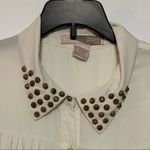 Forever 21  button down embellished collared dress blouse small loose fit Photo 3