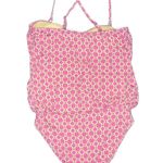 Garnet Hill Pink and Yellow One Piece Swimsuit with Crisscross Straps Size 16 Photo 1