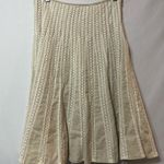 Sha Cha Cream Lace Pleated A Aline Skirt Womens L Crochet Cottage Core Boho Size L Photo 2