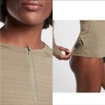 Athleta  Green Olive Striped Pacifica Illume Fitted Top Photo 2