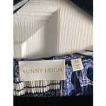 Sunny Leigh  NEW Long Lightweight A Line Crinkle Stretch Top Blouse Black Blue 3X Photo 1