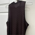 Peppermayo  Brown w/ Black Signature Logo Sheer Maxi Sleeveless Dress Size 8 Photo 10