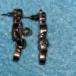 NICKY BUTLER 925 Rare pierced chandelier earrings amethyst peridot signed NB Green Photo 3