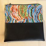 Abstract Fold Over Clutch Purse Bag Black Photo 1