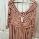 Eloquii  Pale Pink Ruched Off Shoulder Dress Size 22/24 Photo 3