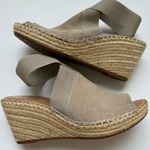 Gentle Souls  Colleen Espadrille Wedge Sandals Womens 8 M Grey Tan Suede Shoes Photo 2