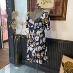 MINKPINK NWT  Pacifico Tea Navy Blue Floral Button Up Sweetheart Dress - Sz M 💛🎀 Photo 2