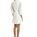 Veronica Beard  Kylan Eyelet Cotton Shirtdress in White,0, $499 Photo 5