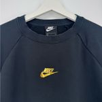 Nike Black Fleece Crewneck Sweatshirt Gold Logo Small Photo 1