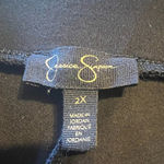 Jessica Simpson  Stretch Pants Leather Look in the Front Zipper Hem 2X Plus Black Photo 4