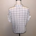 Love Note Love Notes White Checkered Front Knot Lightweight Short Sleeve Button Down Top Photo 5