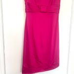 Tahari Arthur S. Levine Fuchsia Satin Sheath Dress with Bow Women's Size 8 Pink Photo 2
