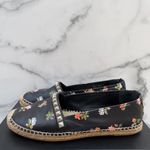 Saint Laurent studded black leather floral espadrille flats size IT 39 US 9 Photo 6