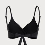Berlook Black Ribbed Twist Knot Bikini TOP ONLY 41 Size L Photo 4