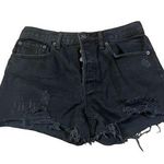 We The Free Free People  mid rise black distressed denim jean shorts size 27 Photo 0