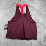 Under Armour  Tank Top Womens Large Maroon Orange Graphic Strappy Back Athleisure Photo 2