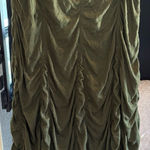 Surrealist Olive Green Ruched Women's Skirt Medium Photo 0