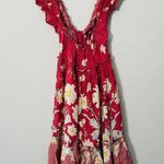 Free People NEW Bali Wild Daisy Red Floral Print Mini Dress Size XS Coastal Boho Photo 2